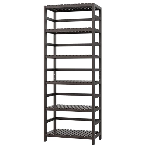 6 Tier Bamboo Shelf with Adjustable Shelves