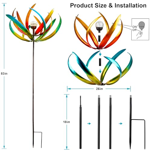 83" Large Solar Wind Spinner Outdoor