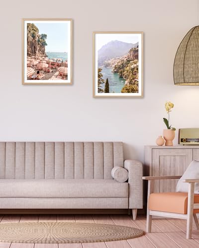 12x16IN Amalfi Coast Framed Wall Art Positano Canvas