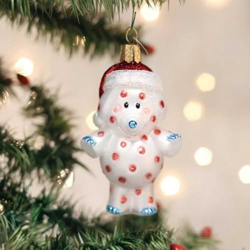 Spotted Elephant Glass Blown Ornament for Christmas Tree