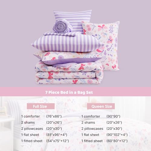 Queen Comforter Set with Sheets for Girls