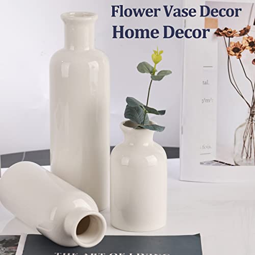 White Ceramic Vase Set (3 Count)