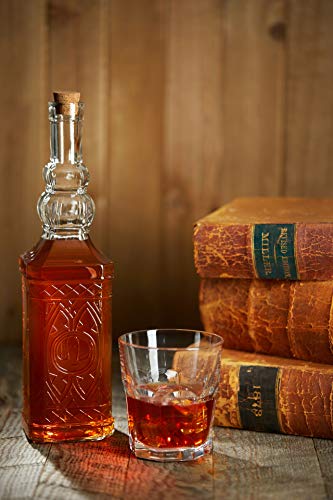 Large Clear Decorative Glass Bottle with Spout and Cork