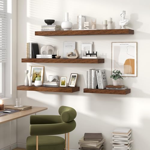 Floating Shelves 55.1" W x 10.3" D Rustic Brown Set of 1