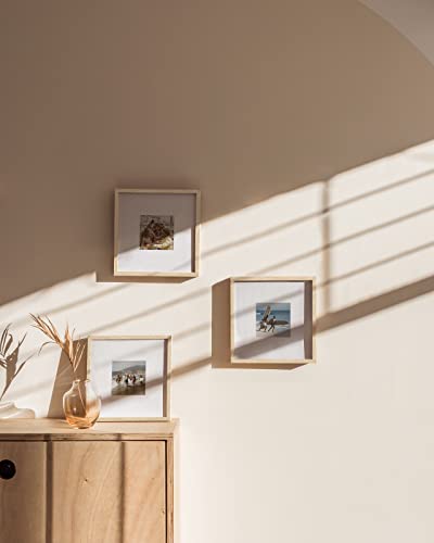 Beige Oak Wood 8x8 Picture Frames (3 Count)