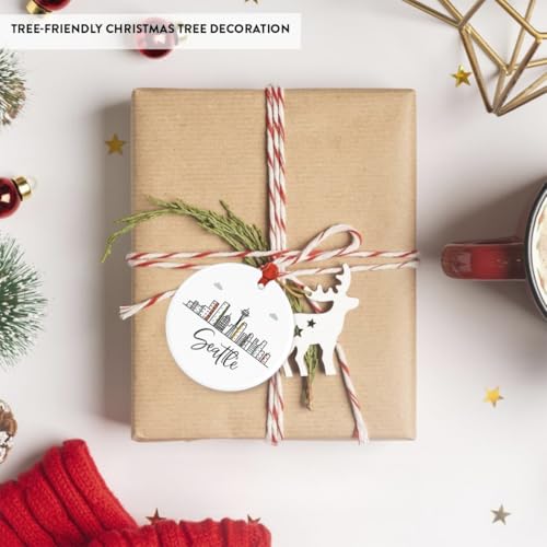Round Ceramic Porcelain Christmas Tree Ornament Keepsake