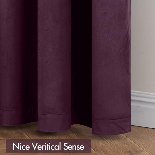 Purple Orchid Blackout Velvet Curtains Drapes 96 Inch Long 52"x96" (2 Count)