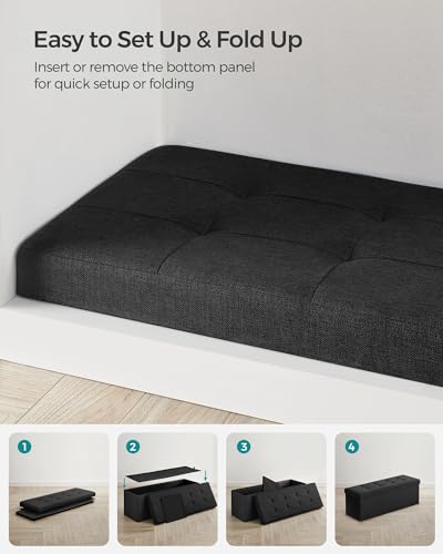 43.3 Inches Folding Storage Ottoman Bench