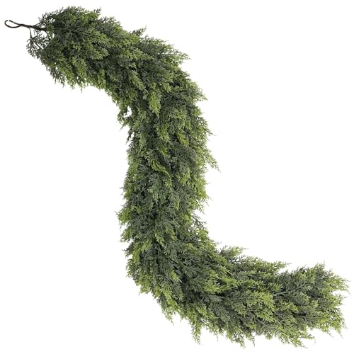 Lifelike Touch Artificial Christmas Cedar Garland for Mantle (2 Count)