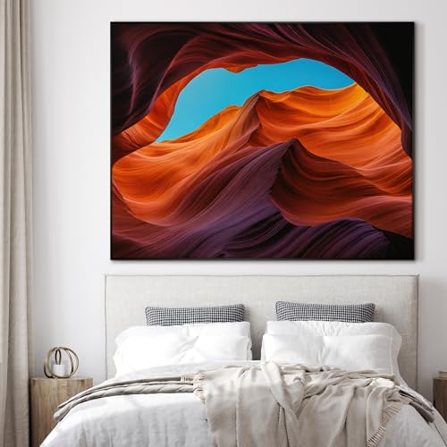 60"x72" Extra Large Framed Wall Art Antelope Canyon Rock Formation with Vibrant Colors for Home Living Room Bedroom Decor