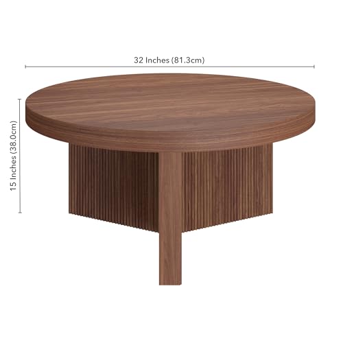 32" Scandinavian Fluted Coffee Table
