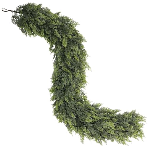Lifelike Touch Artificial Christmas Cedar Garland for Mantle (18 Foot)