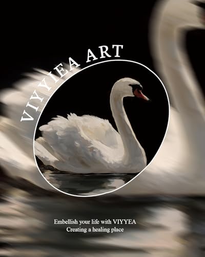 Gold Framed White Swan Oil Painting Wall Art