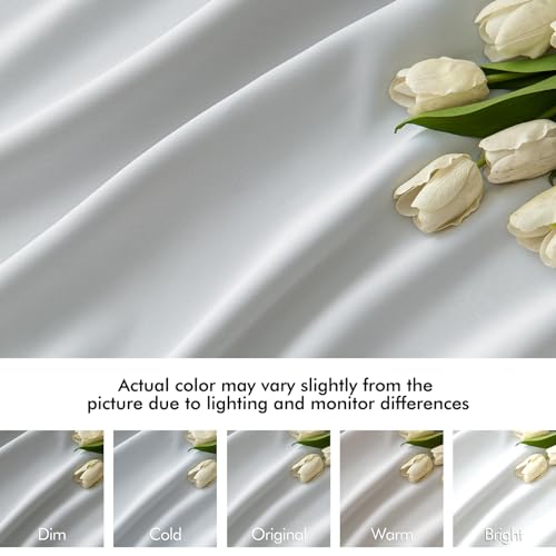 Greyish White Back Tab Blackout Curtains 52x63 Inches Long 2 Panels (2 Count)