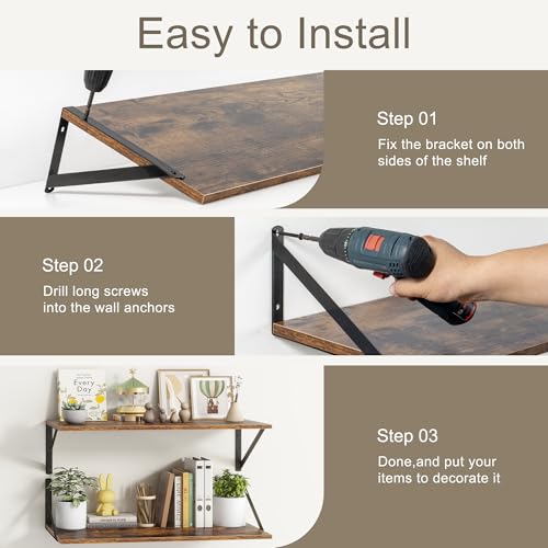 20 Inch Floating Shelves (2 Count)