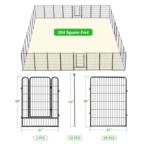 Decorative Black Metal Fencing Garden Fence with Gate (180 Sq Ft)