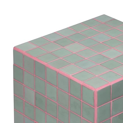 Callista 18" Ceramic Tiled Cube Side Table