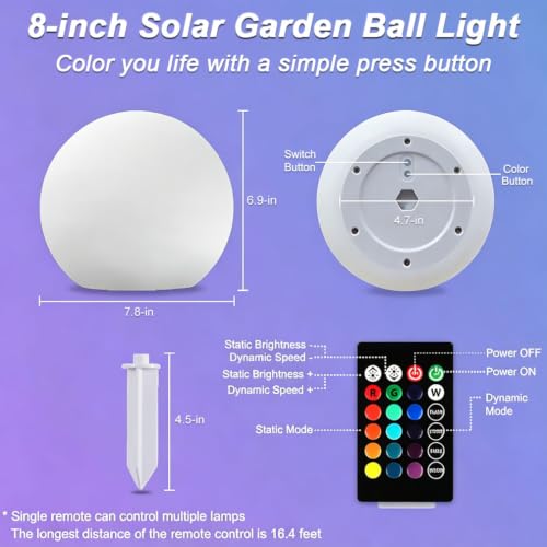 8 in Solar Globe Light Outdoor