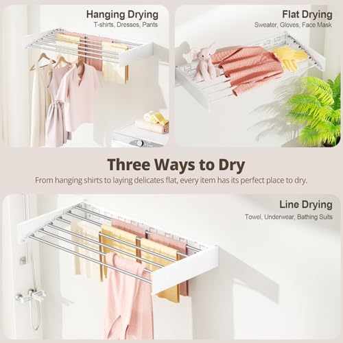 Wall Mounted Clothes Drying Rack Folding Indoor