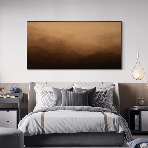 36"x72" Extra Large Framed Wall Art Warm Earth Tones Abstract Landscape Illustration for Home Living Room Bedroom Decor
