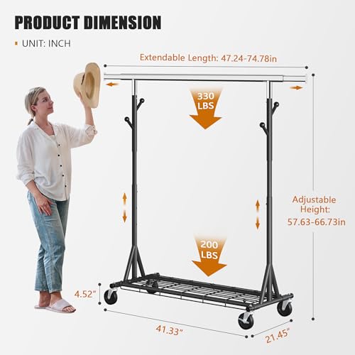 Clothes Rack Heavy Duty 530 LBS Capacity (16 Fl Oz)