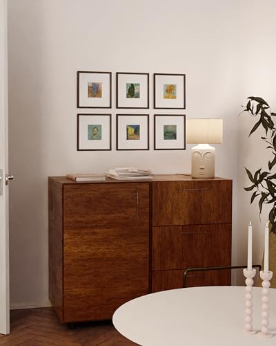 Walnut Square Frames Set of 6 (6 Count)
