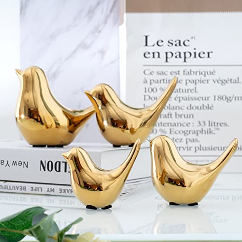 Small Birds Statues Home Decor Modern Style Decorative Ornaments for Living Room (4 Count)