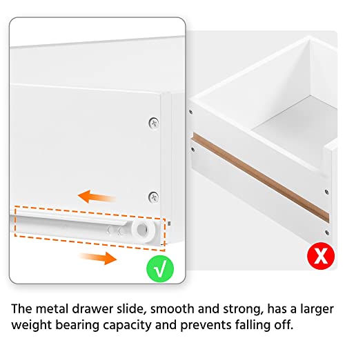 Bathroom Storage Cabinet with Drawer and 2 Beadboard Doors