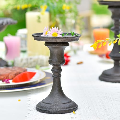 Rustic Cast Iron Pillar Candle Holder