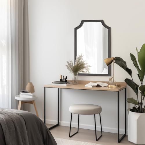 Scalloped Wood Mirror for Small Bathroom Vanity 20x30 Inch Rectangle Wall Mirror Decor for Hallway Bedroom Living Room Home