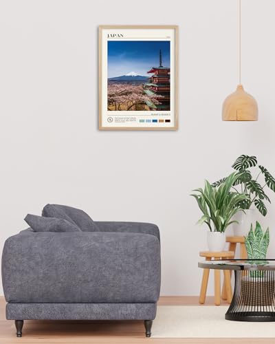 12x16IN Mount Fuji Japan Framed Wall Art Canvas Print