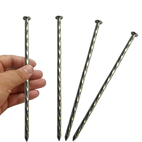 22 Pcs 8 inch Galvanized Spiral Metal Landscape Stakes (22 Count)