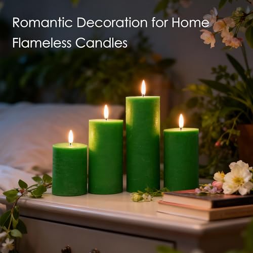 Green Flameless Candles (4 Count)