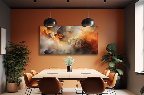 Abstract Wall Art Home Decor Orange Artwork Wall Art Prints Canvas Painting Wall Decor for Living Room Bedroom Office Decoration 24"x48"