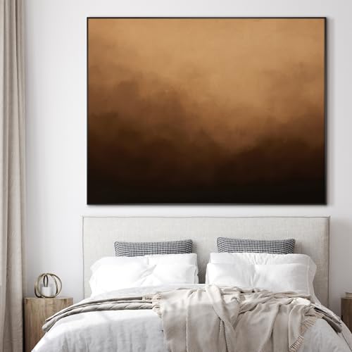 60"x72" Extra Large Framed Wall Art Warm Earth Tones Abstract Landscape Illustration for Home Living Room Bedroom Decor