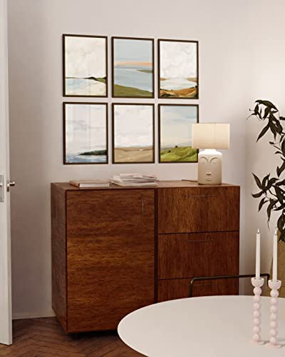 12x16 Walnut Oak Wood Picture Frames Set of 25