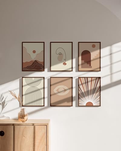 Standalone Walnut Oak Frame Set of 6 (6 Count)