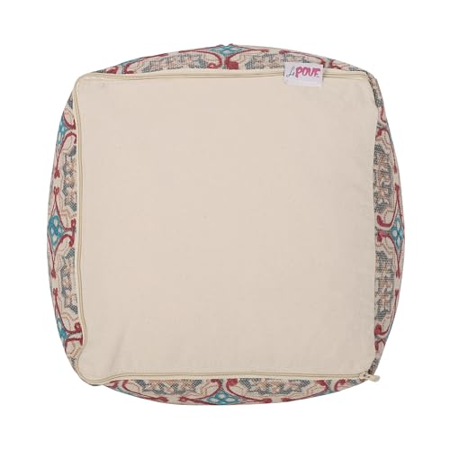 Boho Handmade Fabric Cube Pouf Ottoman Foot Stool