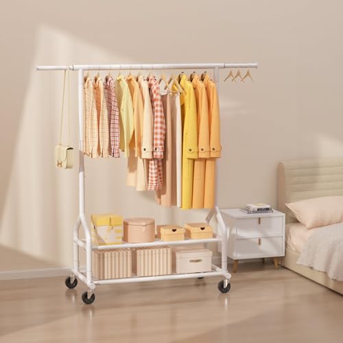 556 LBS Heavy Duty Rolling Clothes Rack
