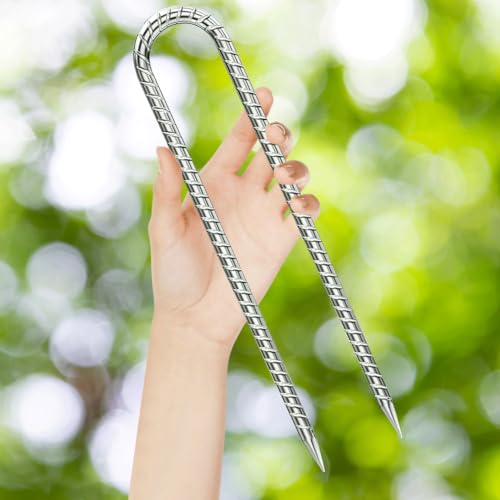 Rebar-Stakes-12-Inch, Ground Stakes Heavy Duty U-Hook Galvanized Anti-Rust Heavy Duty Ground Anchors for Garden Dog Fence Chicken Coop Christmas Decorations Deer Fence 12pcs (12 Count)