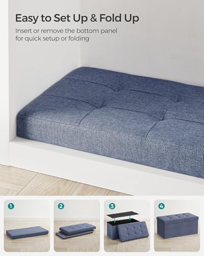 30 Inches Folding Storage Ottoman Bench