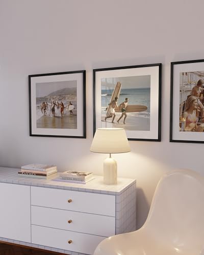 20x20 Black Metal Picture Frames Matted to 16x16 (3 Count)