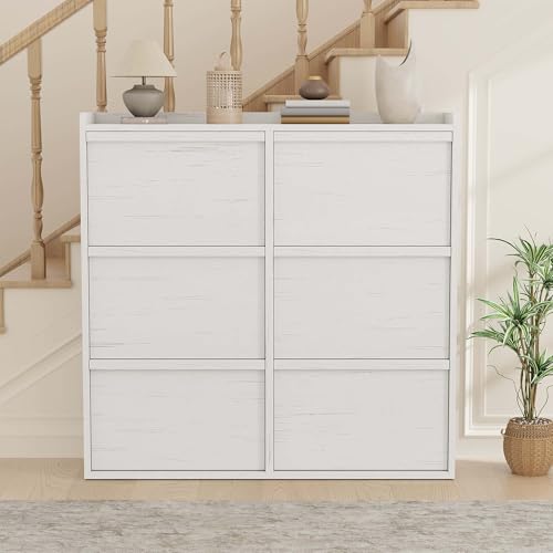 Shoe Cabinet with 6 Flip Drawers