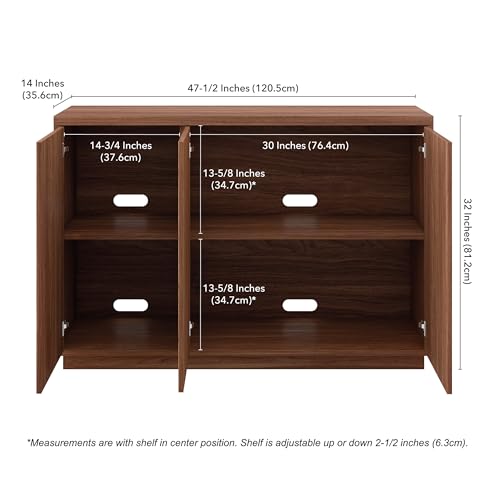 48" Fluted Modern Sideboard Buffet Cabinet