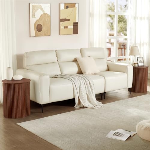 Fluted Round Side Table Small Circle End Table