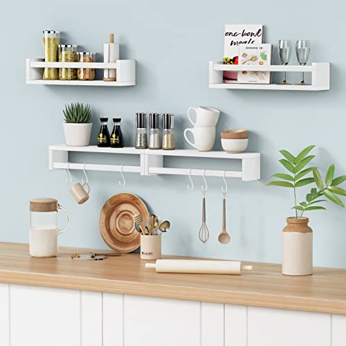 Floating Nursery Book Shelves for Wall Set of 4 (4 Count)