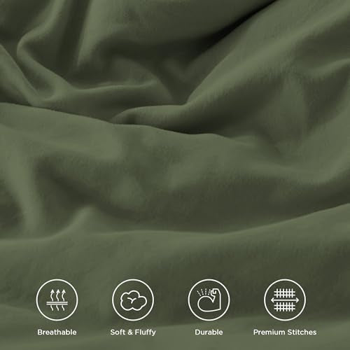 Olive Green Ruffle California King Comforter Set