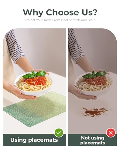 Gradient Green Woven Placemats Set of 12 (2.7 Count)
