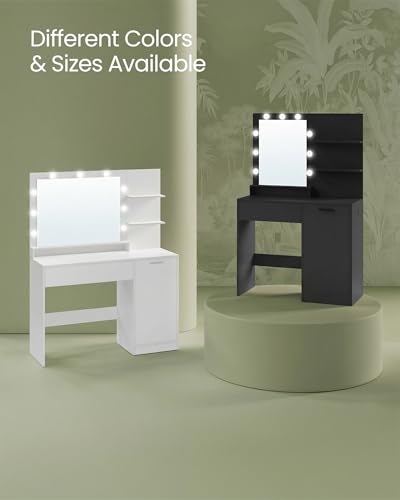 35.4 Inch Vanity Desk with Mirror and Lights