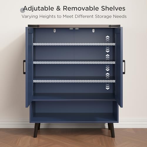 34" Tall Farmhouse Shoe Storage Cabinet with Barn Doors